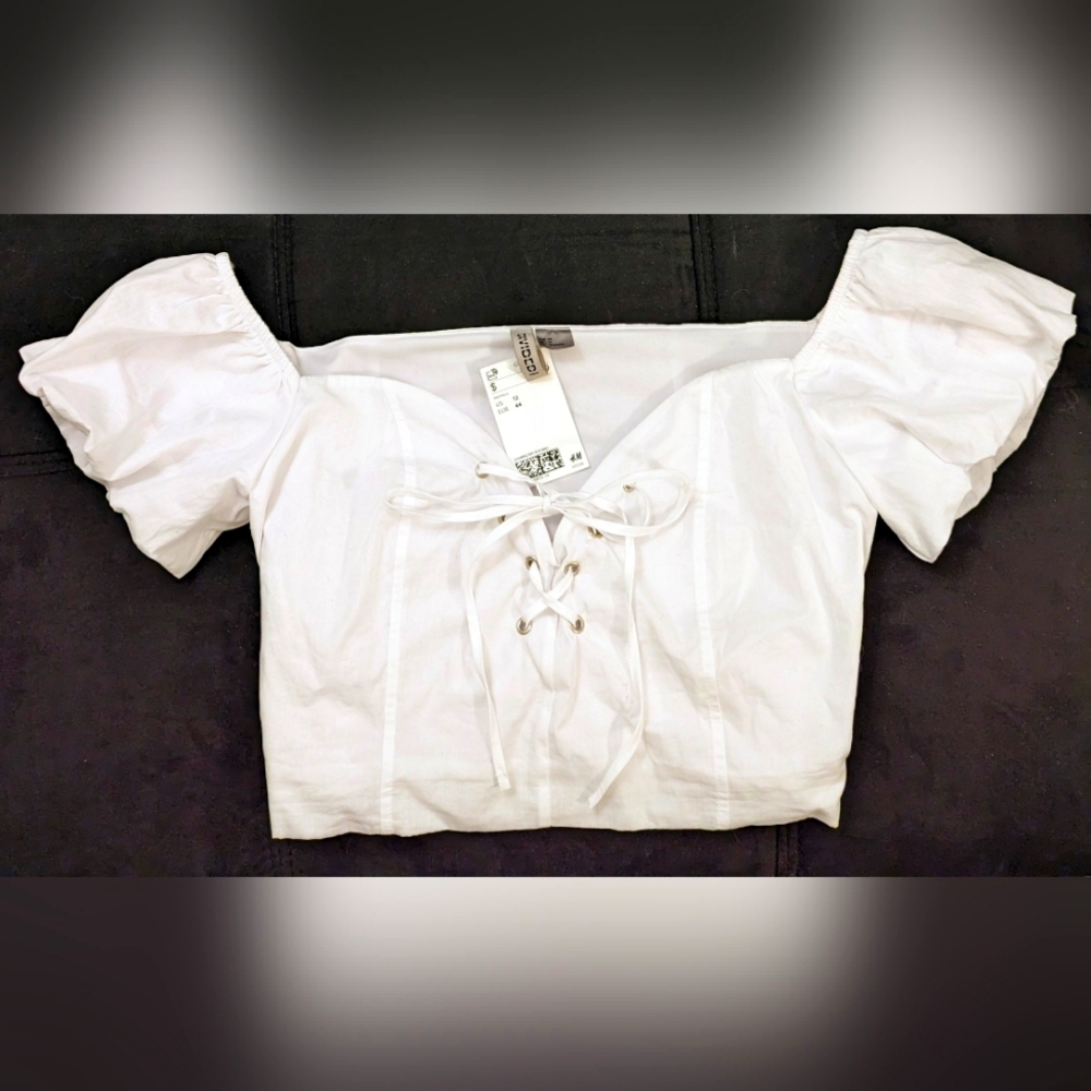 Divided Lace Up Bustier Crop Top